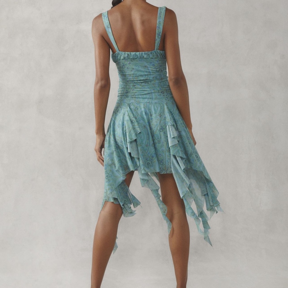 Kimchi Blue Ilana Mesh Drapey Mini Dress 🩵